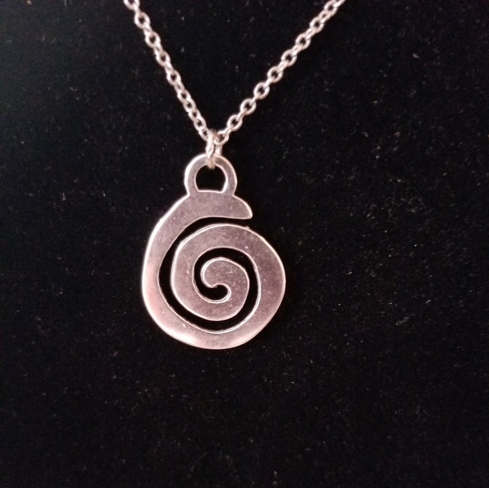 Silver Boho Chic Swirl Necklace